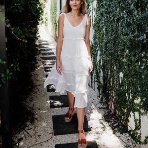 White midi dress